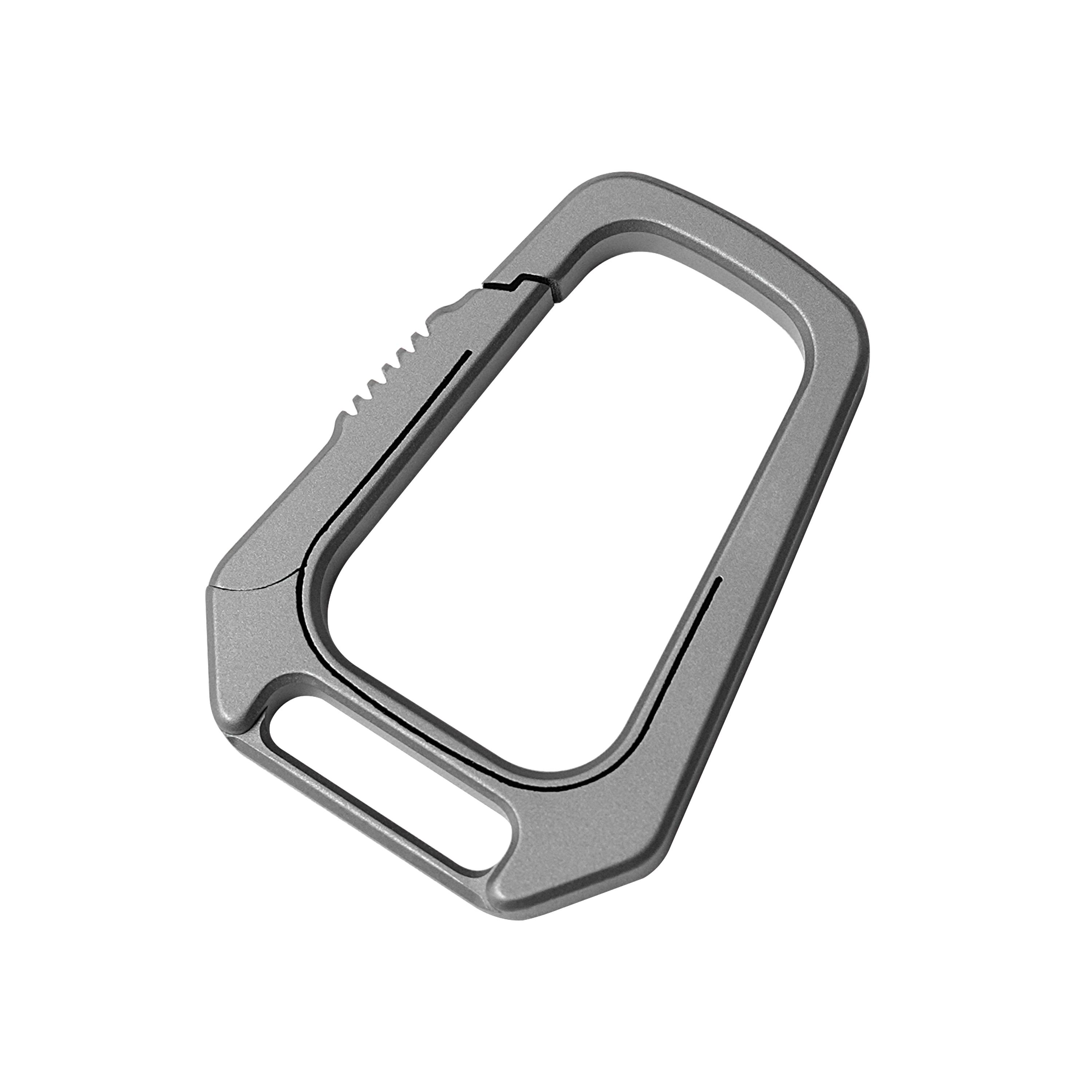 Outdoor Portable Carabiner Keychain Titanium Utility Mini Chain Buckle Lightweight EDC Titanium Keychain 2.4cm*3.3cm серый