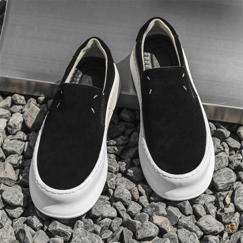 

2024 новые модные мужские туфли новые повседневные кроссовки с низким верхом мужские туфли с одной педалью черные дышащие 5228-J 38 чёрный