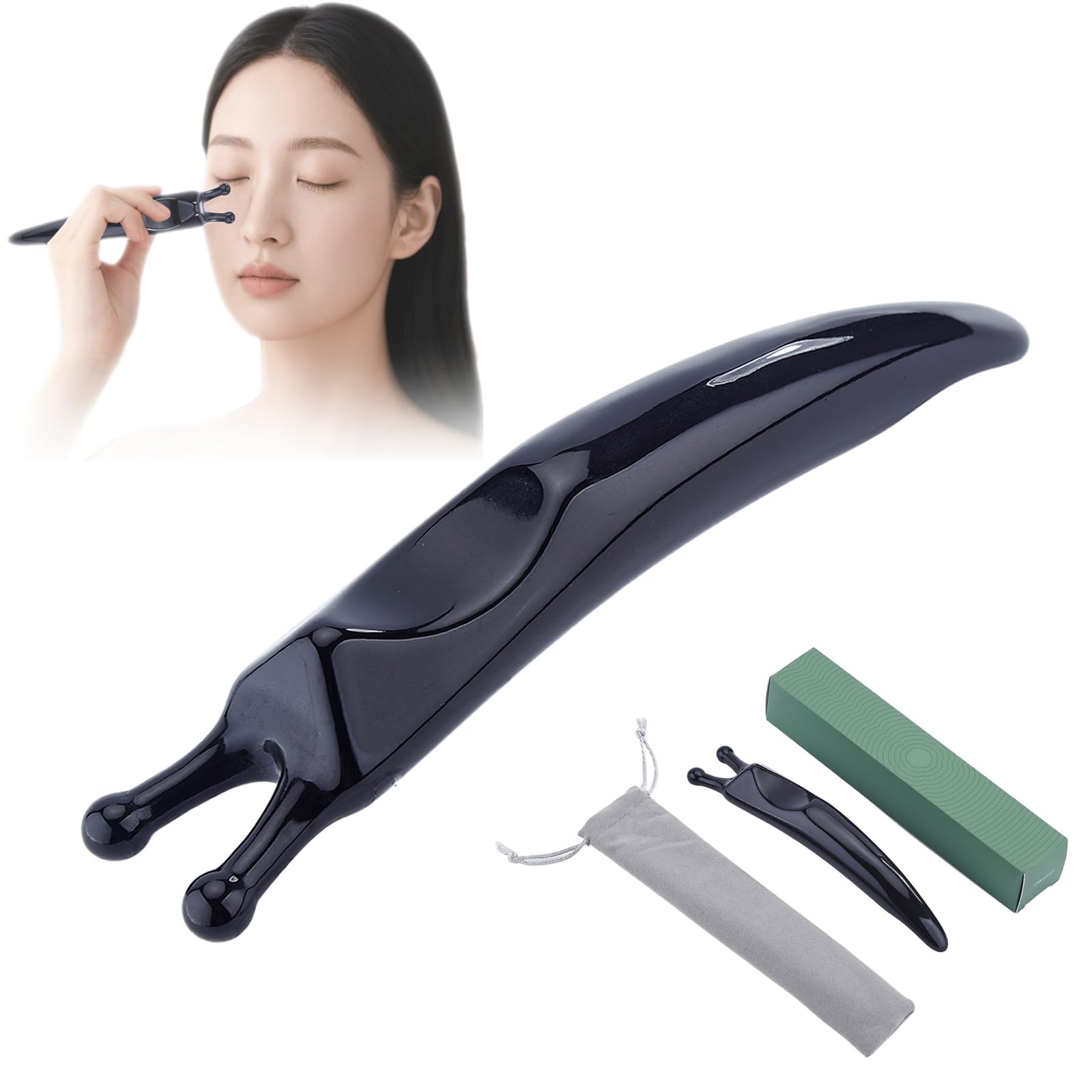

New Snail Gua Sha Scalp Massager for Face and Whole Face Acupressure Face Lymphatic Foot Large Snail Gua Sha Reinforced Instructions Black Body, чёрный
