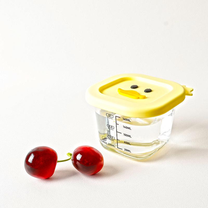 In-Stock Infant Food Bowl Set: 3-Piece High Borosilicate Glass Microwave-Safe Steamed Egg Custard and Fresh-Keeping Bowls