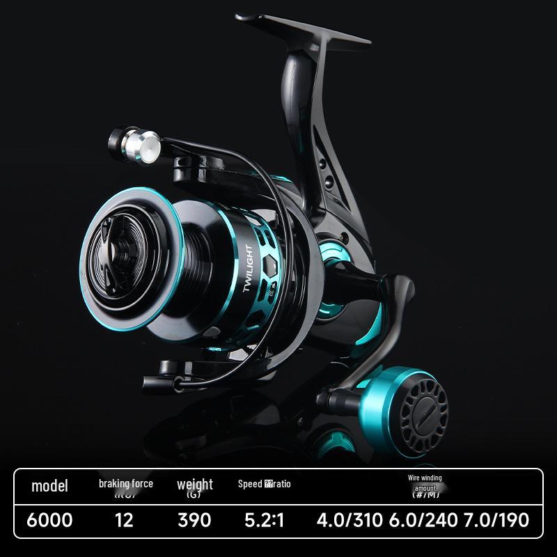 Haotun Zero-Gap Double Handle Spinning Reel: 5.2:1 Long-Cast, Squid & Micro-Object Fishing.