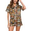 Women's Casual Fashion Halloween Printed Short Sleeve Home Suit