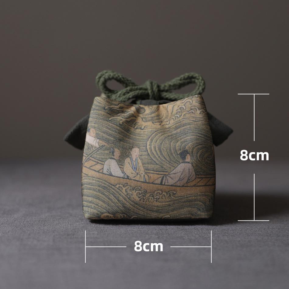 Vintage Portable Storage Bags Teaware Drawstring Bag Multifunctional Outdoor Travel Tea Set Teapot Teacup Cloth Storage Bags New