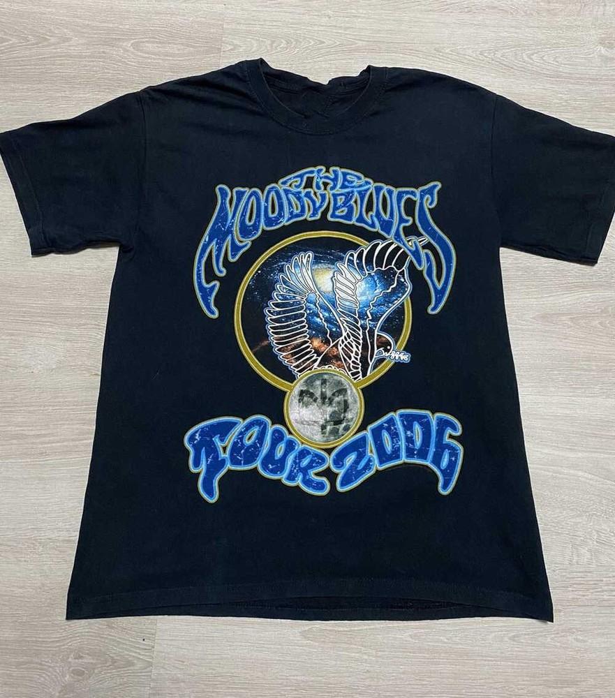 Retro THE MOODY BLUES Band Tour Cotton Black For Men T Shirt All Size SE376 Unisex T-Shirt XXXL