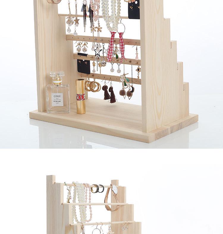 Solid Wood Jewelry Display Stand: Earring, Necklace & Bracelet Organizer.