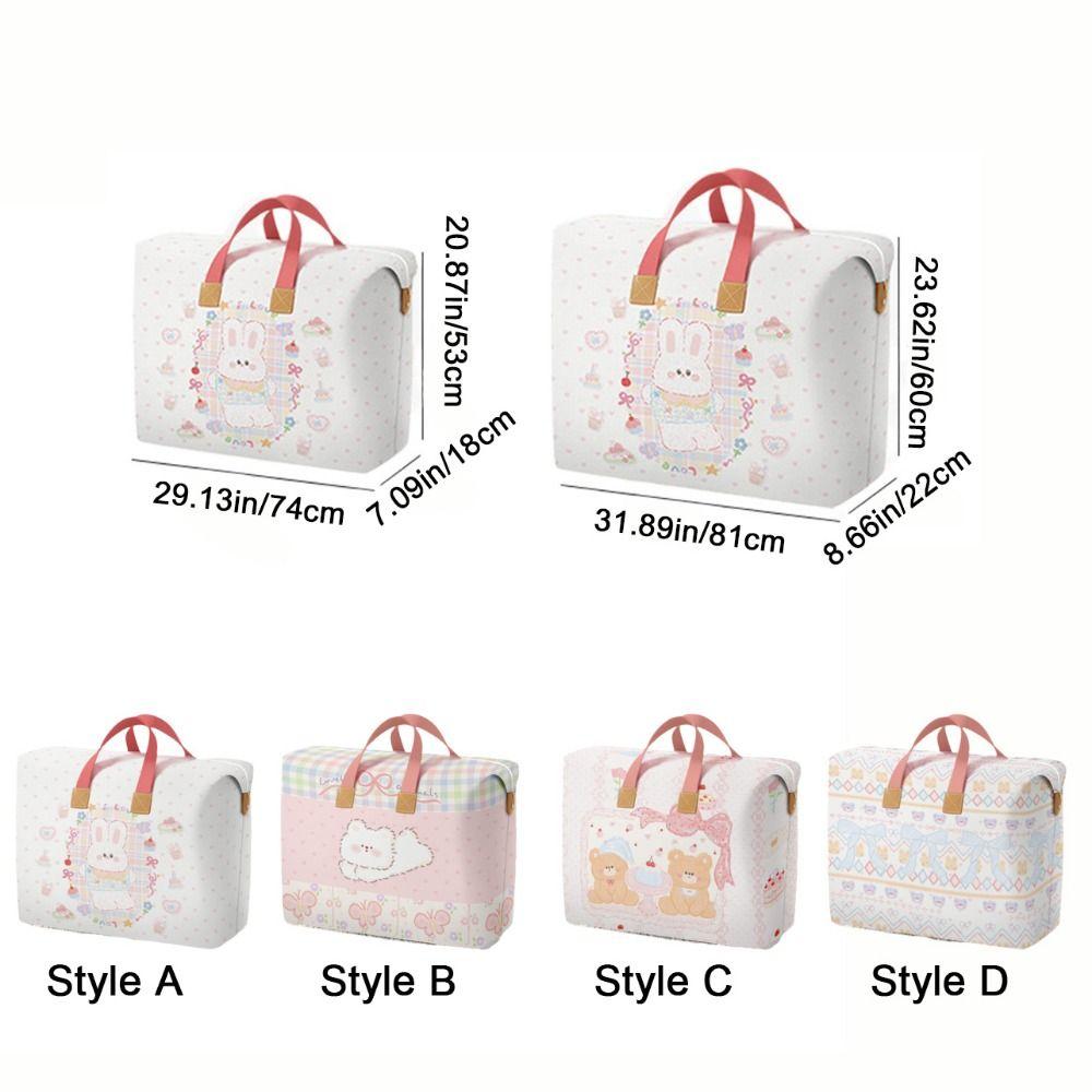 Non-woven Fabric Clothes Quilt Storage Bag Cartoon Moving Packing Bag Luggage Storage Bag  Blanket