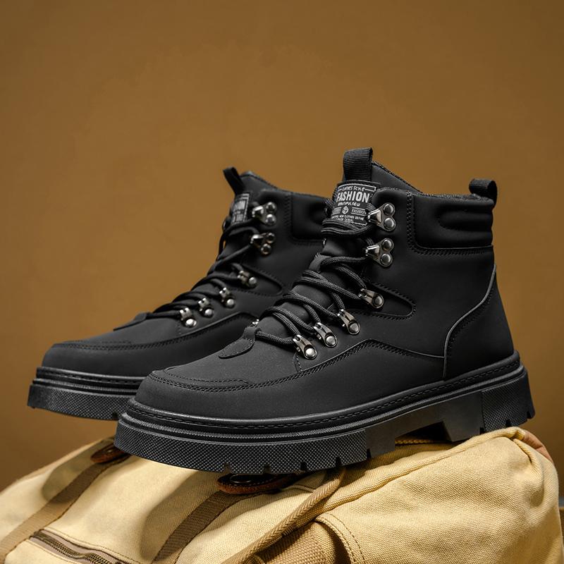 Neue Herren Lederstiefel Retro Bequeme Stiefel für Herren Mode High Top Rutschfeste Freizeitschuhe Business Arbeitsschuhe