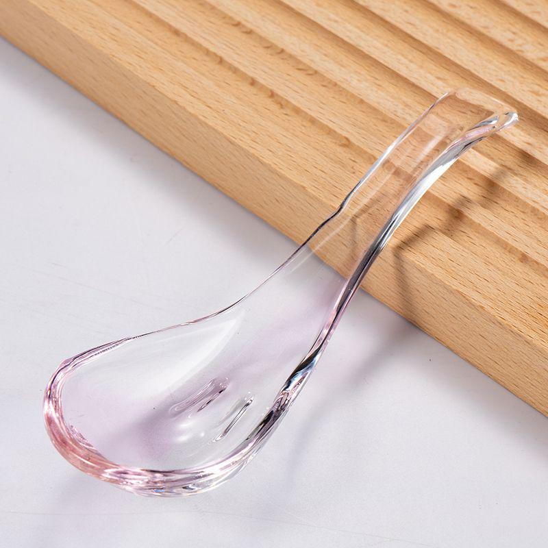 Heat-Resistant Household Spoon: Lead-Free Borosilicate Glass for Soup, Coffee, Ice Cream, & Rice
