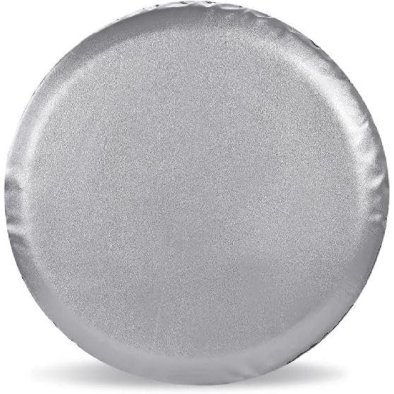 Spare Tire Cover, Silver Wheel Cover PVC Leather Waterproof Dust-Proof Universal Fit For Jeep Trailer RV SUV Camper Vehicle (15 Inch)