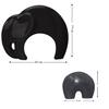 Home Décor Lucky Charm Elephant Mother & Child | Piano Finish Ceramic Figures - (Set of 2 Piece, Black and Grey)