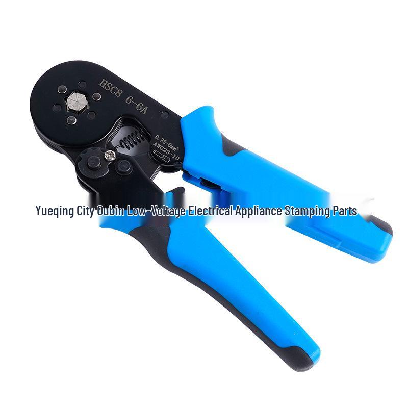 Manufacturer 6-6A European Style Tubular Terminal Crimping Pliers for Wire & Insulation, Manual Tool.