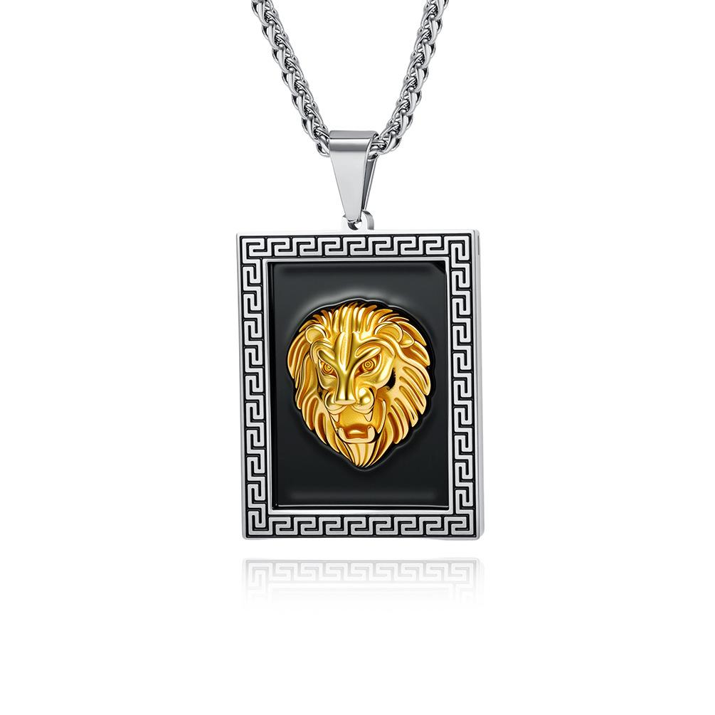 Vintage Hip Hop Rock Punk Style Lion Head Titanium Steel Pendant Men s Niche Personality Street Trend Necklace 60CM