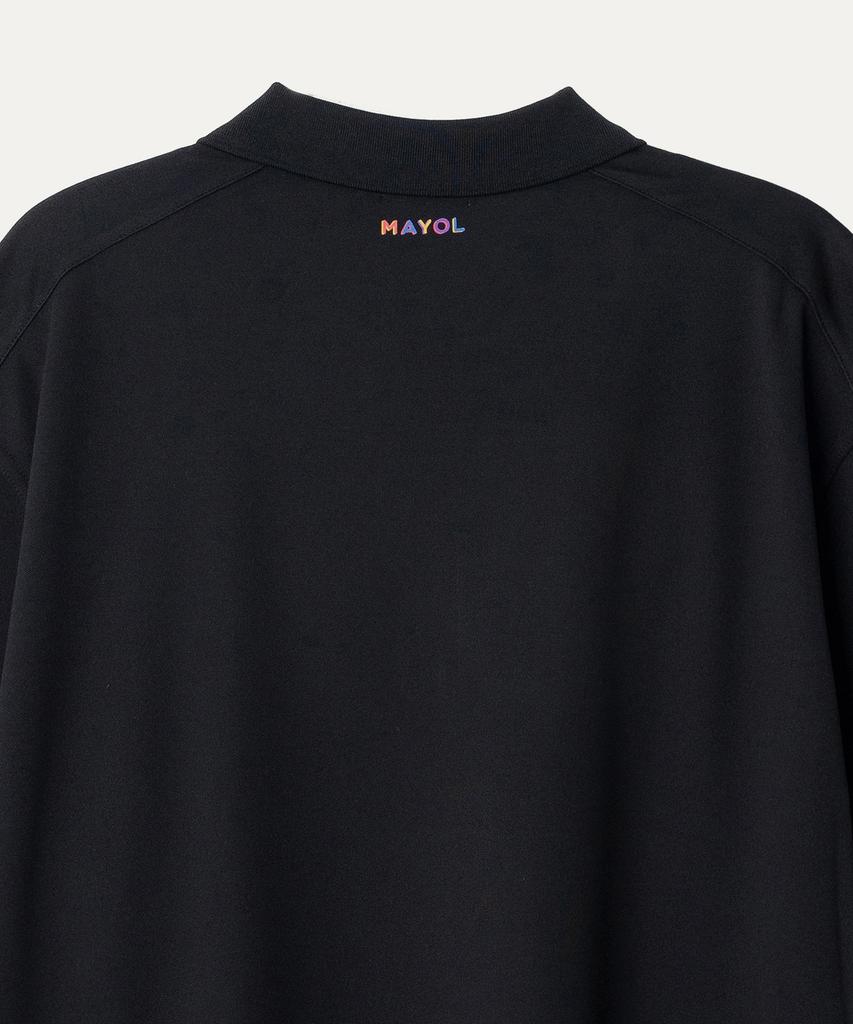 MAYOL Half-Zip Short-Sleeve Polo Shirt_Black