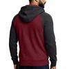 Men's Casual Colorblock Hooded Jacket with Zipper and Large Pockets, Raglan Sleeve Long Sleeve Coat