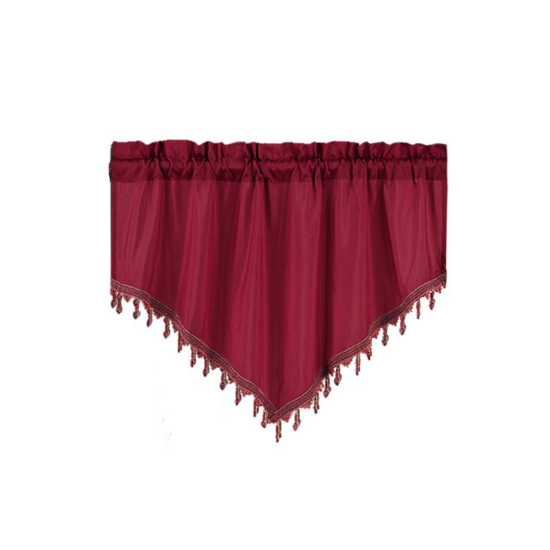 Curtain Short Curtain Solid Color Curtain Triangular Curtain Kitchen Curtain Small Curtain Through Rod Curtain Finished Product