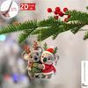 Christmas Animal Series 2D Flat Acrylic Hanging Ornaments for Christmas Party Home Decor Backpack Key Chains Tree Christmas Deco