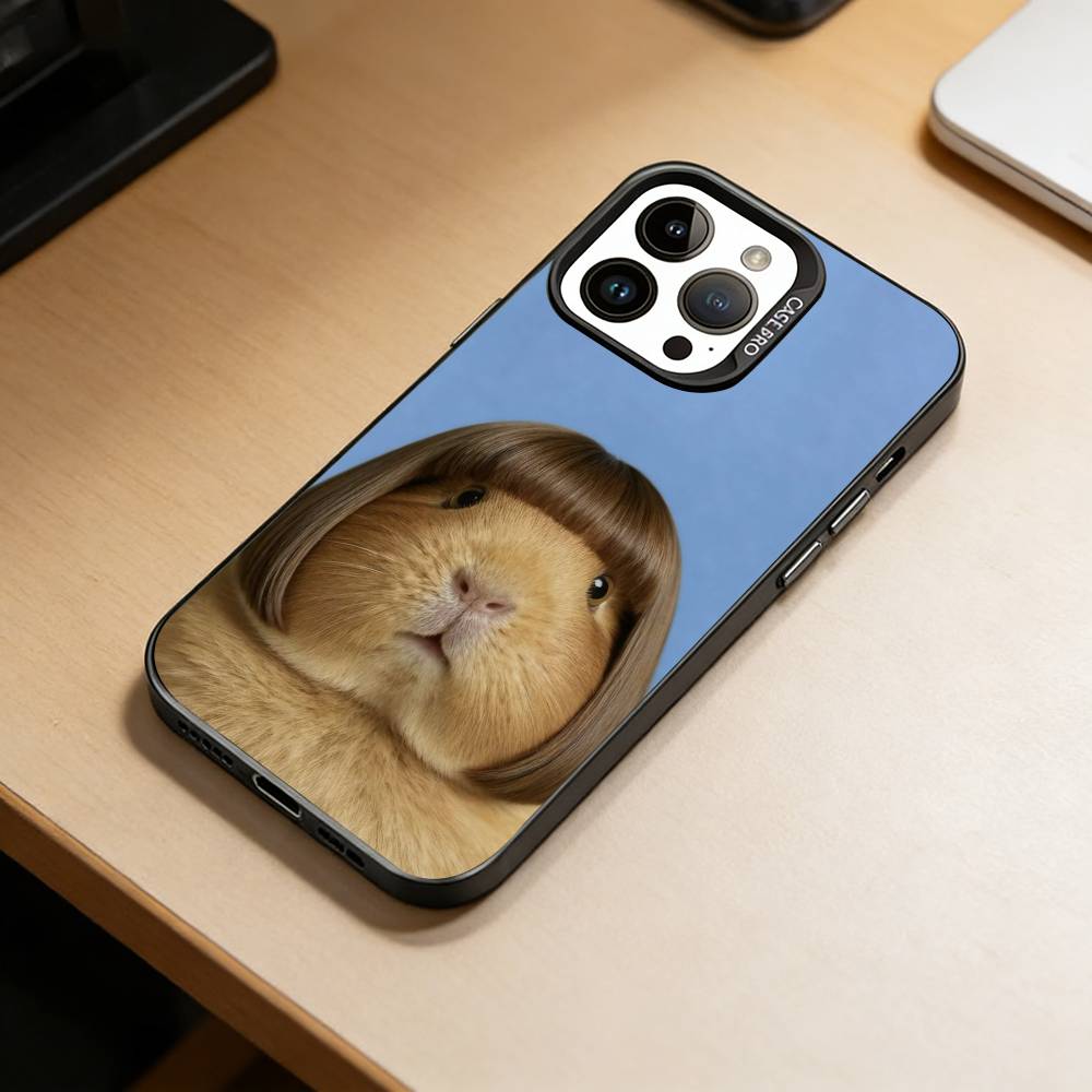 

Cute-Capybara Phone Case For iPhone 17,16,15,14,13,12,11 Plus,Pro Max,XS,Colored Silver Plated Inside Cover iPhone17PRO