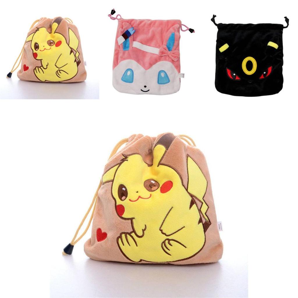 Săculeț cu șnur din blană izolată Pokmon pentru depozitare de călătorie și ambalaj cadou