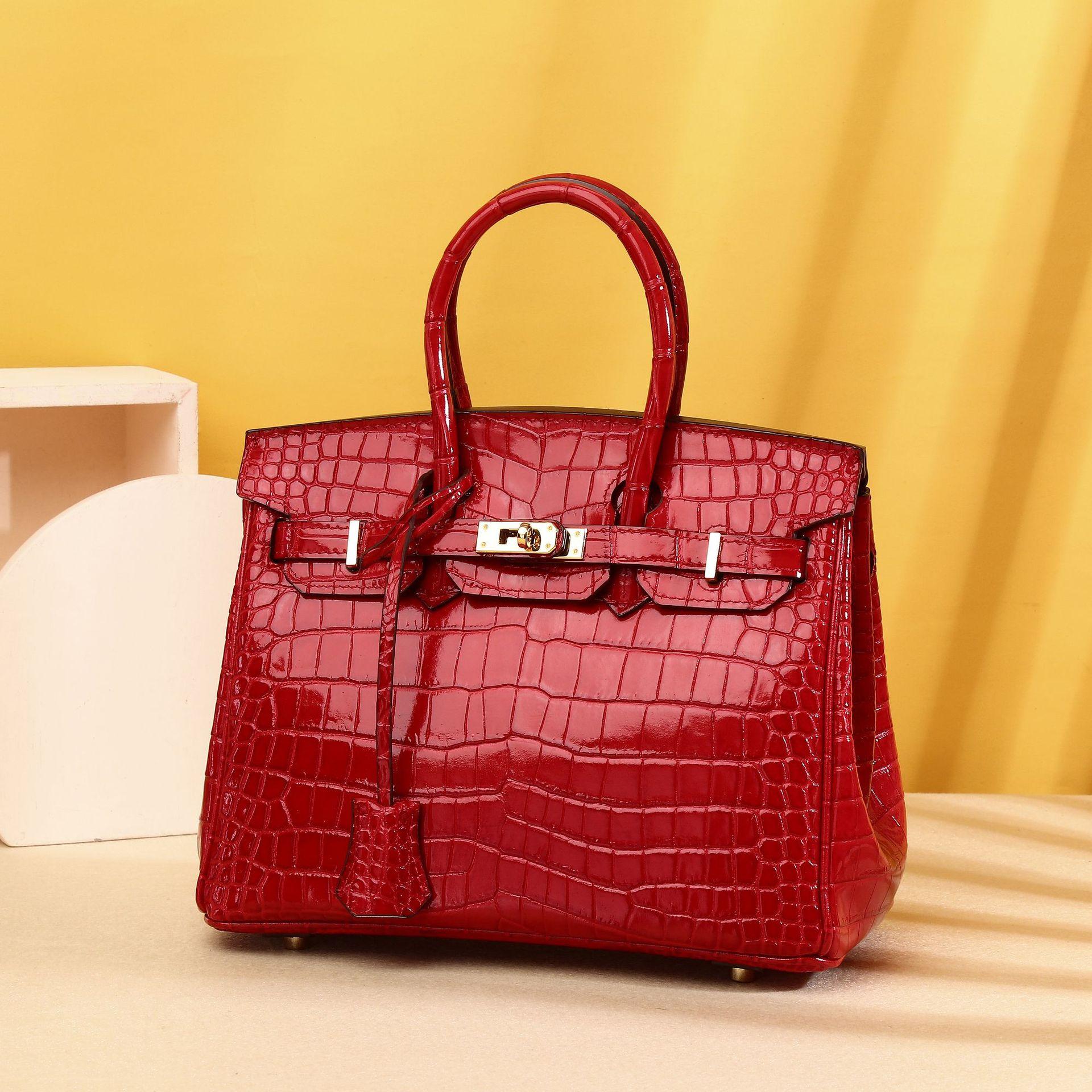 

Crocodile Belly Pattern Women s Bag, Platinum Bag, Large-capacity Handbag, Light Luxury and High-end Crossbody Bag