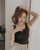 Tank Top Button Ribbed Crop Tops Women Summer Camis U-neck Camisole Fashion Casual Tube Female Sleeveless