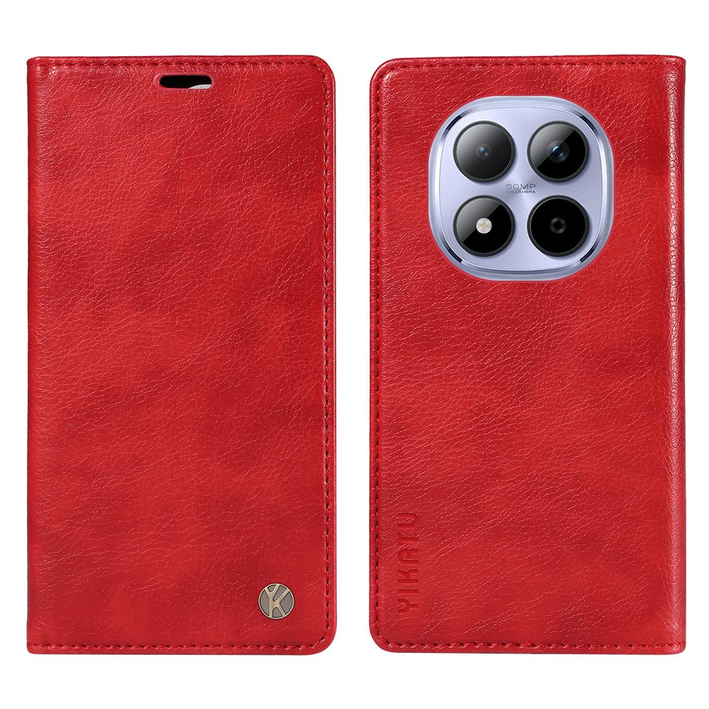 For Xiaomi Redmi Note 15 Pro 5G (Global) Wallet Case YIKATU YK-006 Magnetic Closure Leather Phone Cover Litchi Texture