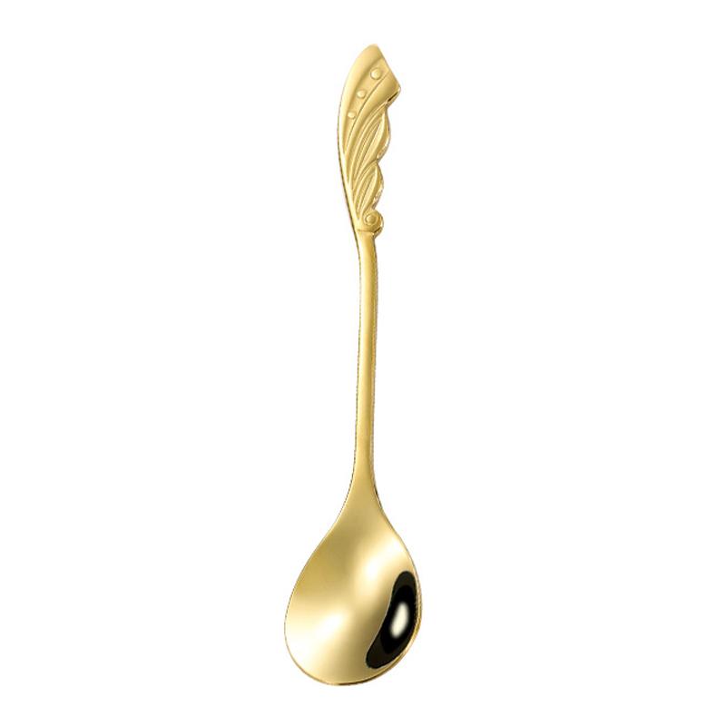 Coffee Tea Stirring Spoon Stainless Steel Dessert Spoon, Gold (BPA Free, No FDA)