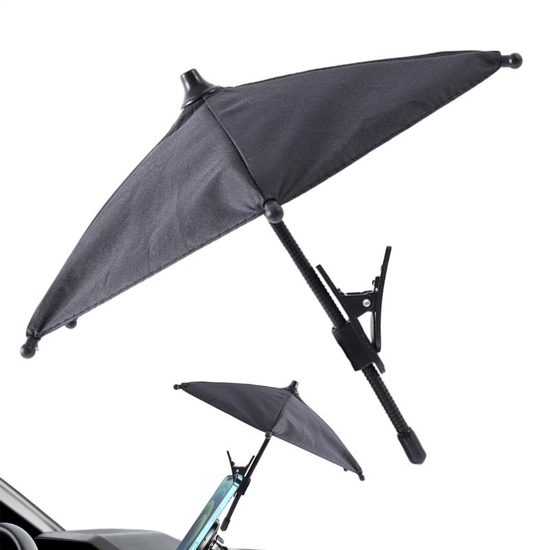 Mini Car Phone Sunshade 360-degree Rotation Umbrella Shape Motorcycle Phone Shade Auto Phone Stand Sun Visor For Car Interior