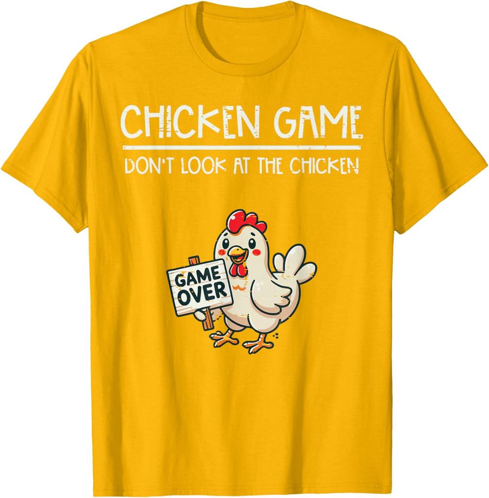 Hahnenspiel Nicht den Hahn ansehen Lustiges Grafik-T-Shirt Lässiges Baumwoll-T-Shirt für Männer Frauen