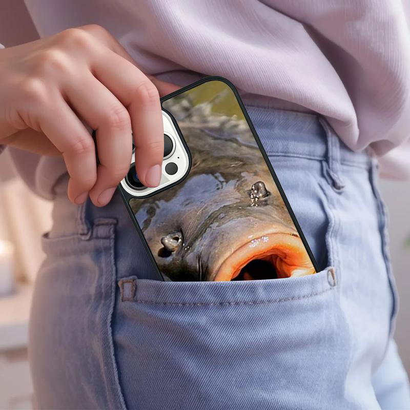 Fish Fishing Carp Funny Phone Case For iPhone 17 Air 15 16e 14 13 Pro Max Coque 12 11 Pro Max PLUS cover