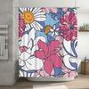 Vintage Floral Print Shower Curtain Set Waterproof Bathroom Decoration for Home Decor