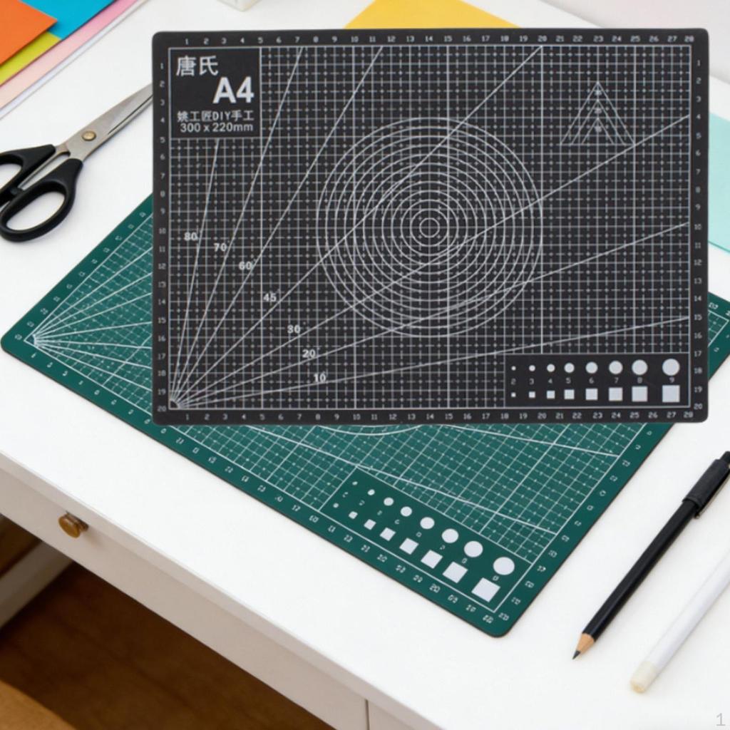 Cutting Pad Double Sided Gridded Table Protector PVC Material Clear Measurement Lines