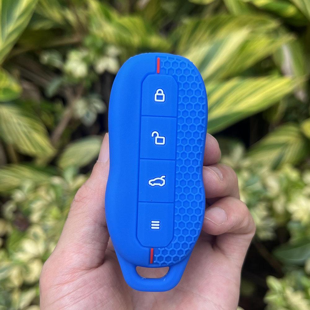 

3 Buttons Silicone Car Key Protector Soft Remote Cover Holder Bag Set for Xiaomi SU7 Rubber Fob Case Keychain Accessories Shell