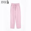 HNXC 9 Color Pure Cotton Nine Point Trousers Spring Summer Slim Straight Loose Casual Pants Women Solid Color Harem Pants