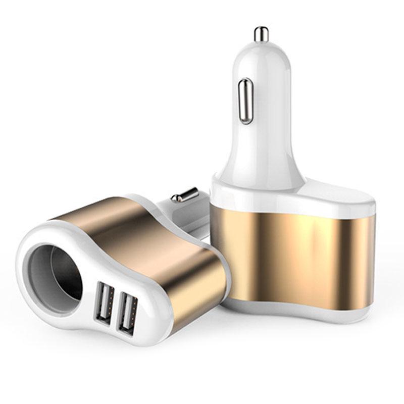Doppel-USB Elektronischer Zigarettenanzünder Auto-Zigarettenanzünder Ladebuchse Splitter-Adapter 2,1A 1A Ladegerät für iPhone Handy 12V-24V
