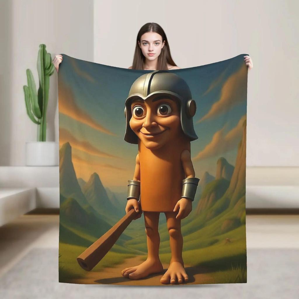 TUNG TUNG TUNG SAUR Italian Brainrot Animal Warm Plush Throw Blanket for Boys Girls Fashion Home Decor Soft Flannel Bedspread