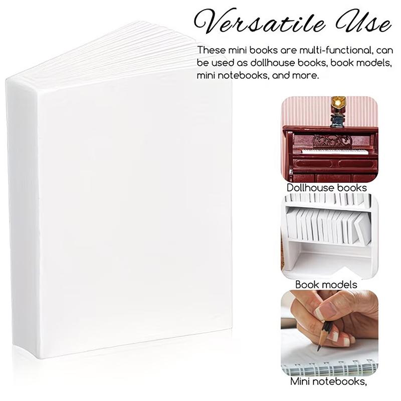 20-200Pcs Miniature Blank Books For Dollhouse, Small Page-Turning Books Portable Notepad Drawing Journaling Quick Notes