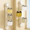 Punch Free Wall Mounted Condiment Container 2/3 Grids Condiment Storage Rack Seasoning Jar  Salt
