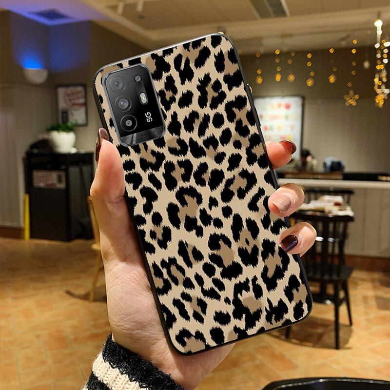 Leopard Phone Case for OPPO A54 A74 A94 A53S A9 A5 A15 A16 A91 A96 A76 Reno8 8Pro Reno2 Z