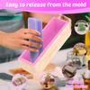 2Pcs 40oz Silicone Soap Mold with Wood Box Rectangular Homemade Soap Bath Bombs Mold Easy to Demold for Enthusiast and Beginner