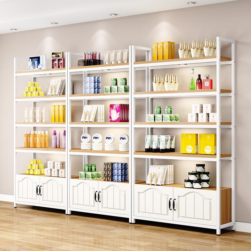 Wooden Floor-Standing Gondola Display Rack for Cosmetics