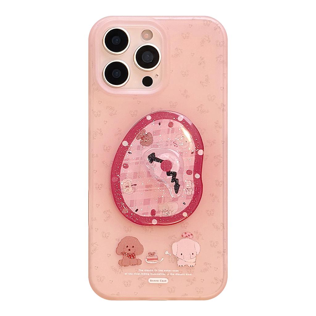 Three dimensional Rotating Clock Suitable for Apple 16 Mobile Phone Case 17promax Fantasy Small Animal Iphone15 Soft Case 13