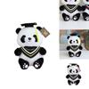 Charming Graduation Panda Plush Toy Adorable Stuffed Animal With Customizable Logo