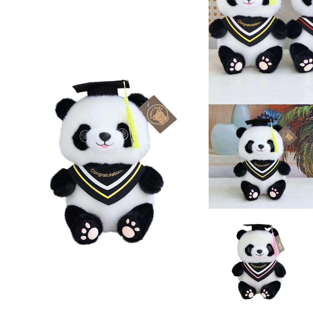 Charming Graduation Panda Plush Toy Adorable Stuffed Animal With Customizable Logo