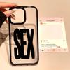 Sex Icon Pattern Phone Case for IPhone 16 15 14 13 12 11 Pro Max X XS XR 17 Air 7 8 Plus INS Simple English Letter Hard PC Cover