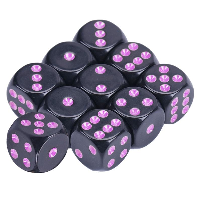 Acrylic 16mm Dices Colorful 6 Sided Dices Cubes with Dots Playings Square Block