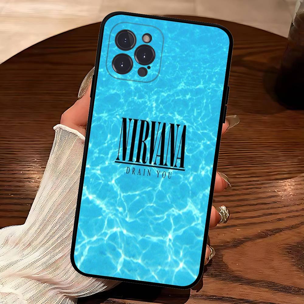 Grunge Band N-Nirvana For IPhone 17 16 15 14 13 12 11 Pro Max Plus Shockproof Black Soft Phone Cover
