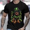 T-shirt for Men Border Collie Dog Family St Patrick's Day Irish Leprechaun Clover Summer Tshirts Short Sleeve Men's Tee Tops Y2k