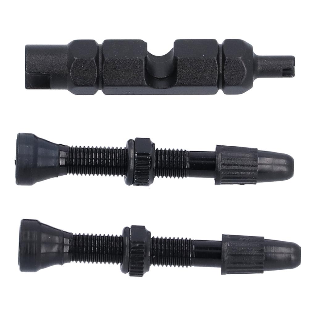 1.6in Tubeless Valve Stem French Type Aluminum Alloy Accessories for Road Bicycles Mountain BikesBlack