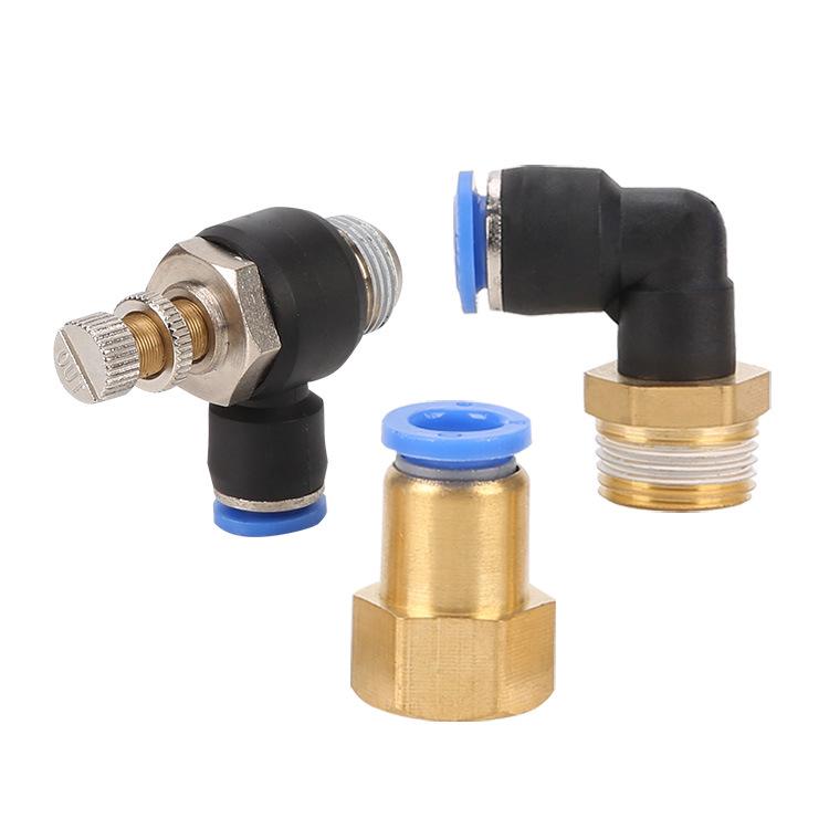 Trachea Connector PC8-02 Male Thread Quick Elbow Insert Pneumatic Throttle Valve