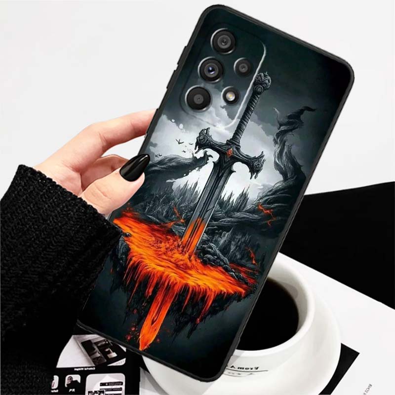 Fashion Hero Design Pattern Phone Case For Samsung A73 A72 A71 A55 A54 A53 A52 A51 A13 A22 A16 A15 A12 A14 A26 A07 5G Black